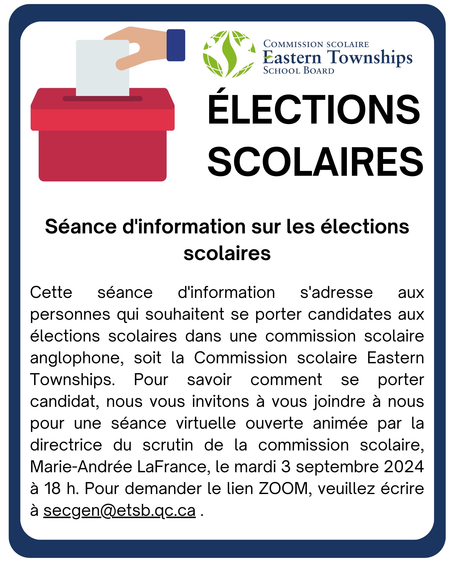 FRENCH SCHOOL ELECTIONS - Candidates - 1